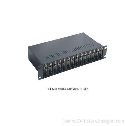 14 Slot Rackmount Chassis Fiber Optic Media Converter